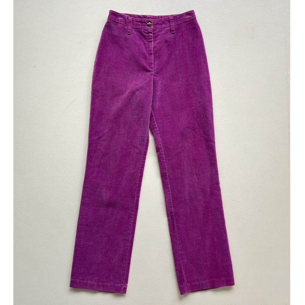 Vtg 80s Magenta WHITE STAG Velvet Velour Pants · 26-27" W High Rise · Glam